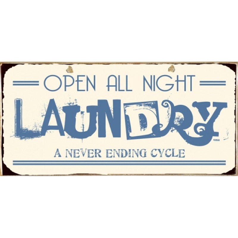 Ρετρό πίνακας χειροποίητος laundry all night
