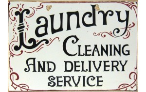 Ρετρό πίνακας χειροποίητος laundry and delivery