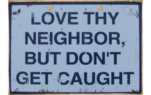 Ρετρό πίνακας χειροποίητος love the neighbor