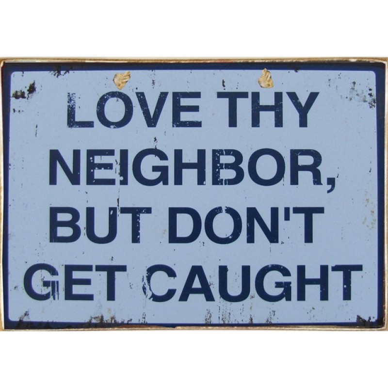 Ρετρό πίνακας χειροποίητος love the neighbor