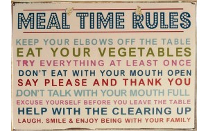 Ρετρό πίνακας χειροποίητος meal time rules