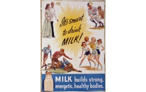 Ρετρό πίνακας χειροποίητος smart to drink milk