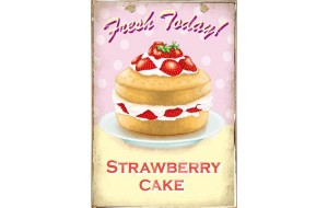 Ρετρό πίνακας χειροποίητος strawberry cake