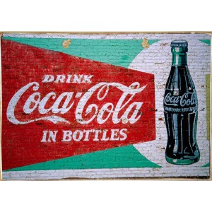 Ρετρό πίνακας χειροποίητος wall Coca Cola