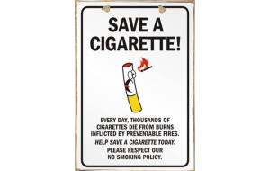 Save a cigarette ξύλινος vintage πίνακας
