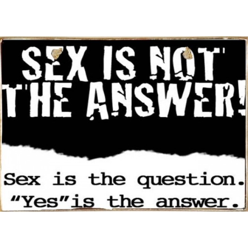 Sex is the question ξύλινος vintage πίνακας