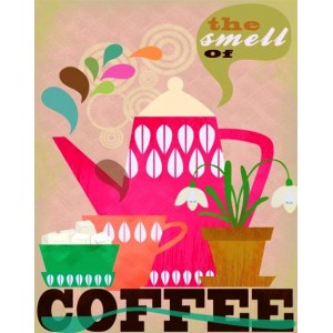 Smell of coffee πίνακας χειροποίητος 20x25 εκ