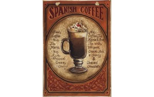 Spanish coffee ξύλινος πίνακας χειροποίητος
