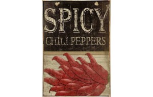 Spicy peppers ξύλινος πίνακας χειροποίητος