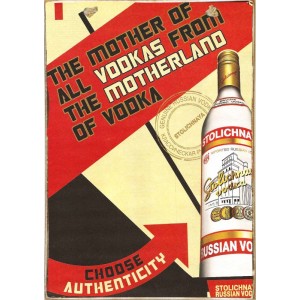 Stolichnaya vodka ξύλινος πίνακας χειροποίητος