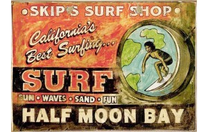 Surf ξύλινος vintage πίνακας