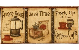 Triple coffee ξύλινος πίνακας χειροποίητος