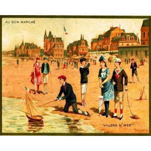 Vintage χειροποίητος πίνακας με ανθρώπους που παίζουν με καραβάκια