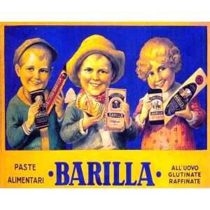 Vintage χειροποίητος πίνακας με ρετρό διαφήμιση ζυμαρικών 25x20 εκ