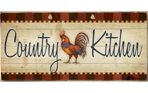 Vintage πίνακας χειροποίητος country kitchen 26x13 εκ