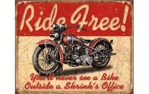 Vintage πίνακας χειροποίητος ride free 25x20 εκ