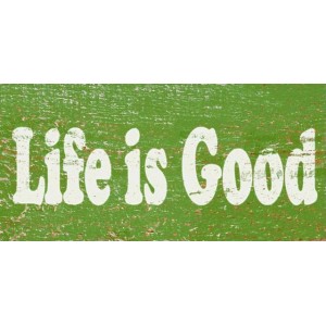 Vintage ξύλινος χειροποίητος πίνακας life is good 26x13 εκ