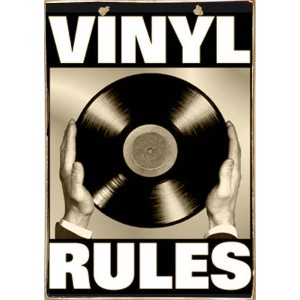 Vinyl rules ξύλινος πίνακας χειροποίητος