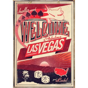 Welcome to Las Vegas ξύλινος πίνακας χειροποίητος