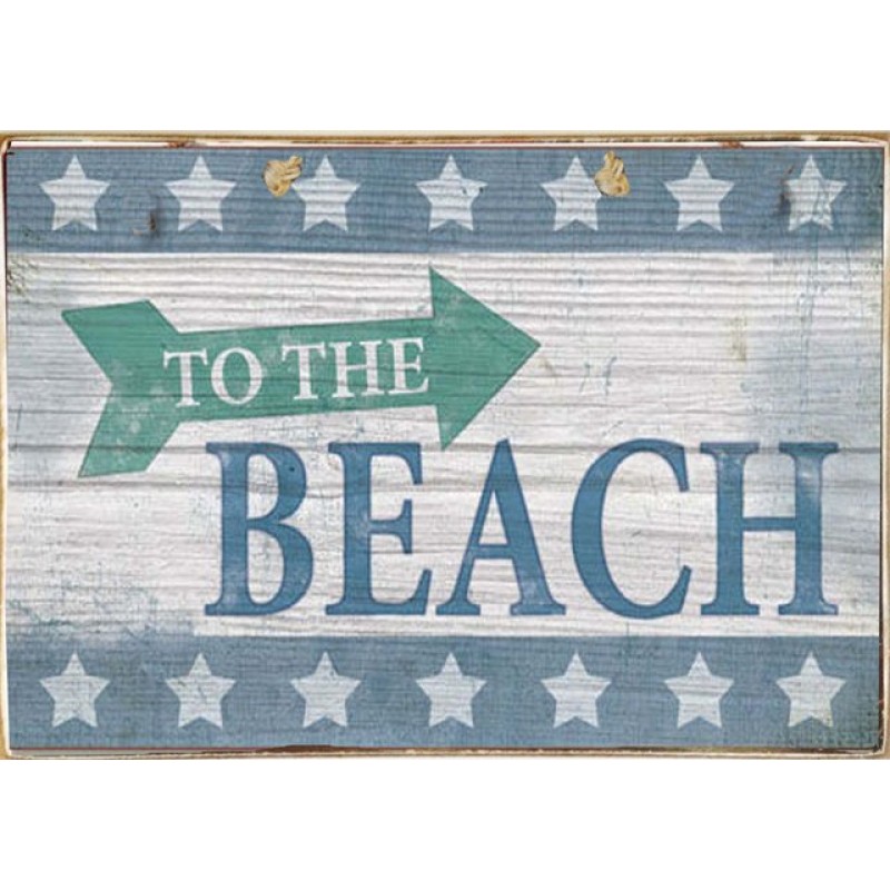 Ξύλινη vintage πινακίδα to the beach