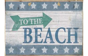 Beach Ξύλινος Vintage Πίνακας 20 x 30 cm