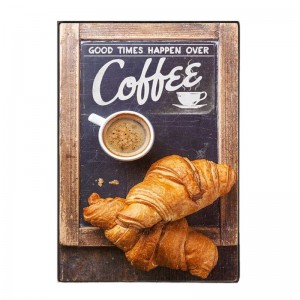 Good times with coffee ξύλινος πίνακας χειροποίητος