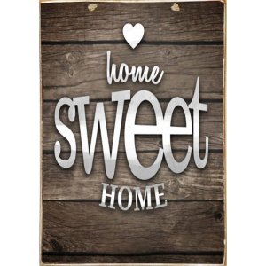 Home sweet home vintage πίνακας χειροποίητος