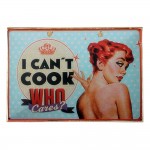 I can't cook ξύλινος vintage πίνακας