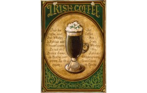 Irish coffee ξύλινος πίνακας χειροποίητος