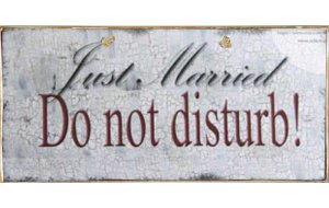 Just Married Do Not Disturb -Ξύλινος  Πίνακας Χειροποίητος 13 x 26 cm