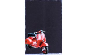Κόκκινη Vespa - Χειροποίητος μαυροπίνακας