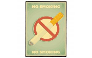 No smoking retro ξύλινος χειροποίητος πίνακας
