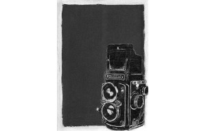 Παλιά Φωτογραφική μηχανή - Χειροποίητος Μαυροπίνακας 20x30 εκ