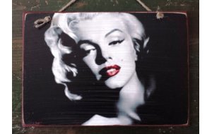 Πίνακας χειροποίητος Marilyn Monroe black and white 30x20 εκ