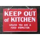 Πίνακας χειροποίητος keep out of kitchen 30x20 εκ