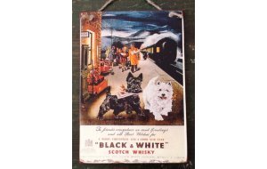 Πίνακας χειροποίητος Black and White whiskey 20x30 εκ