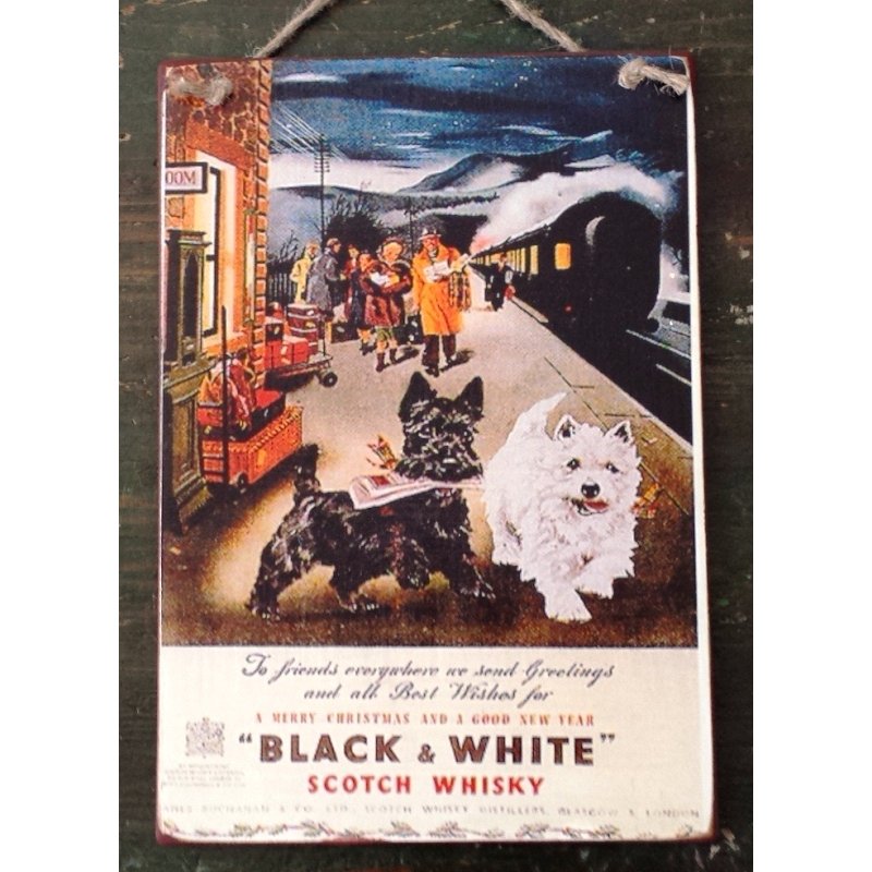 Πίνακας χειροποίητος Black and White whiskey 20x30 εκ