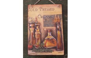 Πίνακας χειροποίητος olive oil vintage 20x30 εκ