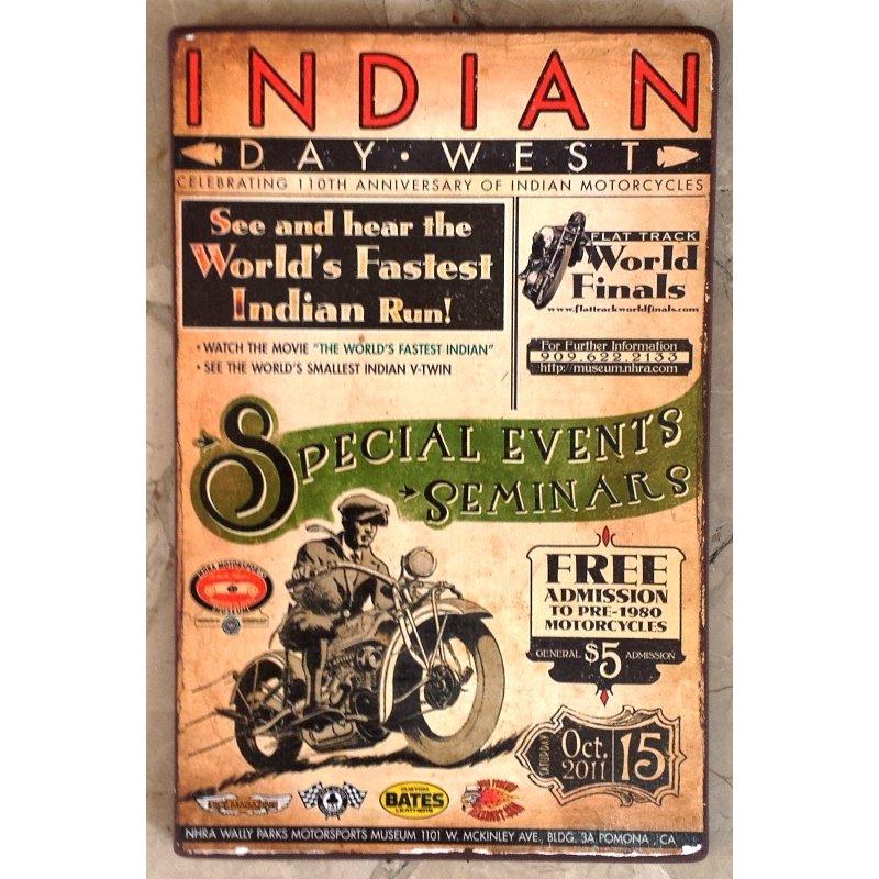 Πίνακας χειροποίητος Indian motorcycles 20x30 εκ