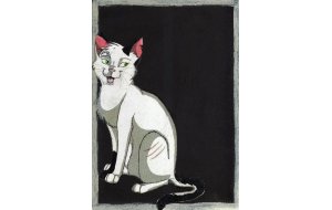 Πονηρή γάτα - Χειροποίητος Μαυροπίνακας 20X30 εκατοστά