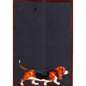 Σκύλος λουκάνικο - Χειροποίητος μαυροπίνακας 20x30 εκ