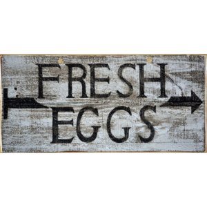 Vintage πίνακας χειροποίητος fresh eggs 26x13 εκ