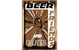 Ρετρό πίνακας χειροποίητος beer and friends