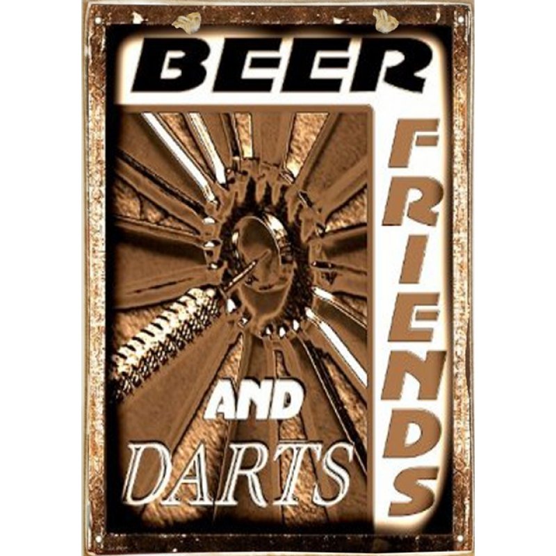 Ρετρό πίνακας χειροποίητος beer and friends