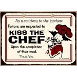 Ρετρό πίνακας χειροποίητος kiss the chef