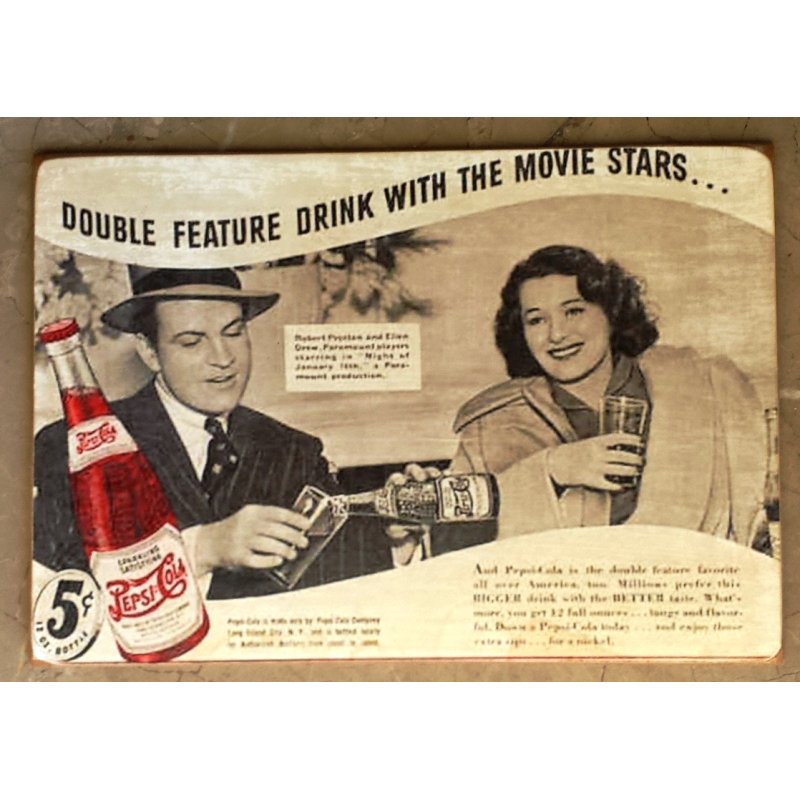 Πίνακας χειροποίητος vintage διαφήμιση της Pepsi Cola