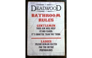 Πίνακας χειροποίητος bathroom rules