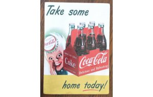 Πίνακας χειροποίητος vintage διαφήμιση Coca Cola