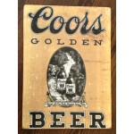 Πίνακας χειροποίητος Golden beer vintage διαφήμιση 30x40 εκ