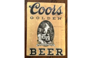 Πίνακας χειροποίητος Golden beer vintage διαφήμιση 30x40 εκ